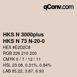 Color code: HKS N 3000plus - HKS N 73 N-20-0 | qconv.com