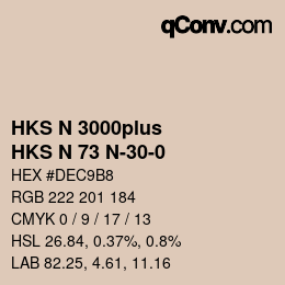 Color code: HKS N 3000plus - HKS N 73 N-30-0 | qconv.com