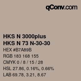 Color code: HKS N 3000plus - HKS N 73 N-30-30 | qconv.com