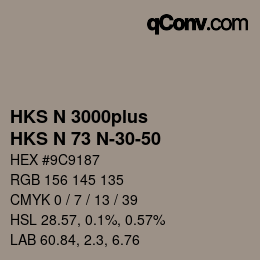 Color code: HKS N 3000plus - HKS N 73 N-30-50 | qconv.com