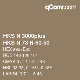 Farbcode: HKS N 3000plus - HKS N 73 N-60-50 | qconv.com
