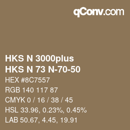 Color code: HKS N 3000plus - HKS N 73 N-70-50 | qconv.com