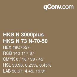 Code couleur: HKS N 3000plus - HKS N 73 N-70-50 | qconv.com