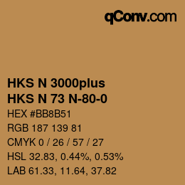 Color code: HKS N 3000plus - HKS N 73 N-80-0 | qconv.com