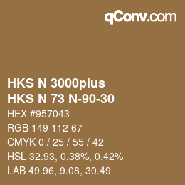 Code couleur: HKS N 3000plus - HKS N 73 N-90-30 | qconv.com