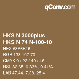 Color code: HKS N 3000plus - HKS N 74 N-100-10 | qconv.com