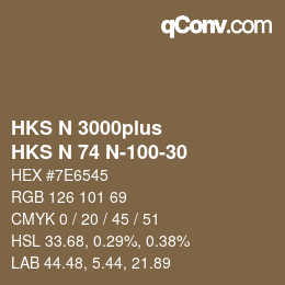 Color code: HKS N 3000plus - HKS N 74 N-100-30 | qconv.com