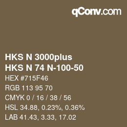 Color code: HKS N 3000plus - HKS N 74 N-100-50 | qconv.com