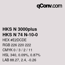 Color code: HKS N 3000plus - HKS N 74 N-10-0 | qconv.com