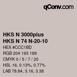 Color code: HKS N 3000plus - HKS N 74 N-20-10 | qconv.com