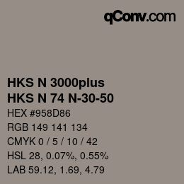 Color code: HKS N 3000plus - HKS N 74 N-30-50 | qconv.com