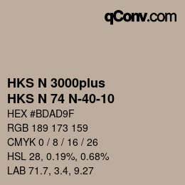 Color code: HKS N 3000plus - HKS N 74 N-40-10 | qconv.com