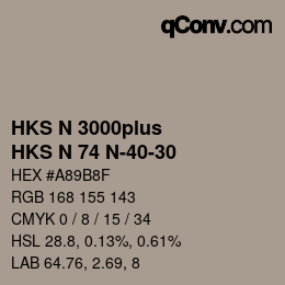 Código de color: HKS N 3000plus - HKS N 74 N-40-30 | qconv.com