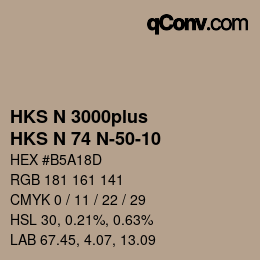 Código de color: HKS N 3000plus - HKS N 74 N-50-10 | qconv.com