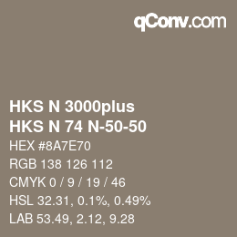 Farbcode: HKS N 3000plus - HKS N 74 N-50-50 | qconv.com