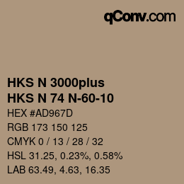 Color code: HKS N 3000plus - HKS N 74 N-60-10 | qconv.com