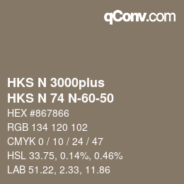 カラーコード: HKS N 3000plus - HKS N 74 N-60-50 | qconv.com