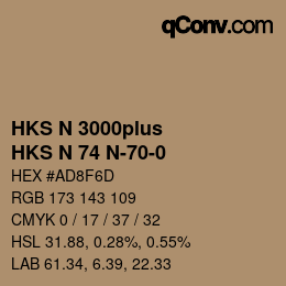 Código de color: HKS N 3000plus - HKS N 74 N-70-0 | qconv.com