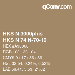 カラーコード: HKS N 3000plus - HKS N 74 N-70-10 | qconv.com