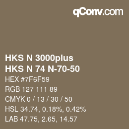 カラーコード: HKS N 3000plus - HKS N 74 N-70-50 | qconv.com