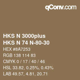 Farbcode: HKS N 3000plus - HKS N 74 N-80-30 | qconv.com