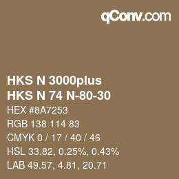 Código de color: HKS N 3000plus - HKS N 74 N-80-30 | qconv.com