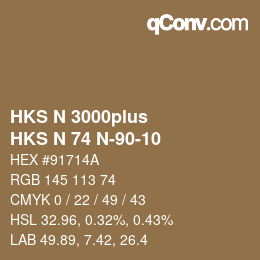 Color code: HKS N 3000plus - HKS N 74 N-90-10 | qconv.com