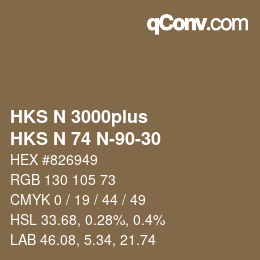 Color code: HKS N 3000plus - HKS N 74 N-90-30 | qconv.com
