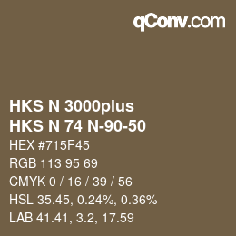 Farbcode: HKS N 3000plus - HKS N 74 N-90-50 | qconv.com