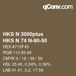 カラーコード: HKS N 3000plus - HKS N 74 N-90-50 | qconv.com
