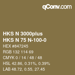 Code couleur: HKS N 3000plus - HKS N 75 N-100-0 | qconv.com