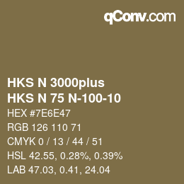 Color code: HKS N 3000plus - HKS N 75 N-100-10 | qconv.com