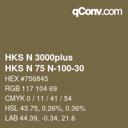 Color code: HKS N 3000plus - HKS N 75 N-100-30 | qconv.com