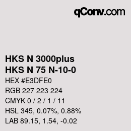 Color code: HKS N 3000plus - HKS N 75 N-10-0 | qconv.com