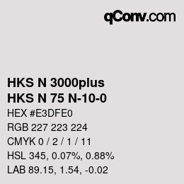 Código de color: HKS N 3000plus - HKS N 75 N-10-0 | qconv.com