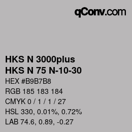 Color code: HKS N 3000plus - HKS N 75 N-10-30 | qconv.com