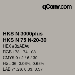 カラーコード: HKS N 3000plus - HKS N 75 N-20-30 | qconv.com