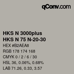 Color code: HKS N 3000plus - HKS N 75 N-20-30 | qconv.com