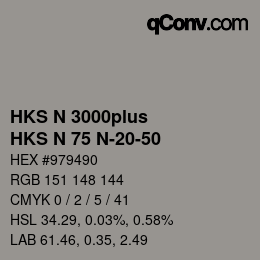 Código de color: HKS N 3000plus - HKS N 75 N-20-50 | qconv.com