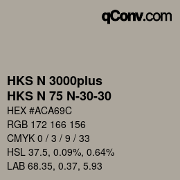 Code couleur: HKS N 3000plus - HKS N 75 N-30-30 | qconv.com