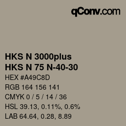 Color code: HKS N 3000plus - HKS N 75 N-40-30 | qconv.com