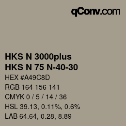 Código de color: HKS N 3000plus - HKS N 75 N-40-30 | qconv.com