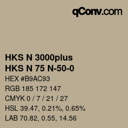 Color code: HKS N 3000plus - HKS N 75 N-50-0 | qconv.com