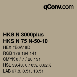 Código de color: HKS N 3000plus - HKS N 75 N-50-10 | qconv.com