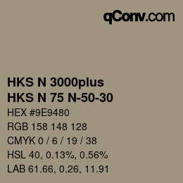 Color code: HKS N 3000plus - HKS N 75 N-50-30 | qconv.com