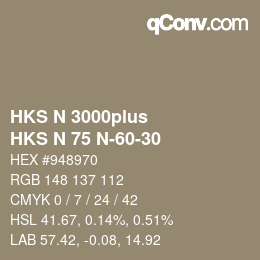 Código de color: HKS N 3000plus - HKS N 75 N-60-30 | qconv.com