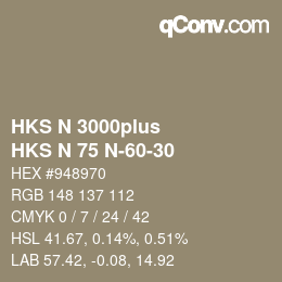 颜色代码: HKS N 3000plus - HKS N 75 N-60-30 | qconv.com