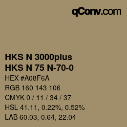 Color code: HKS N 3000plus - HKS N 75 N-70-0 | qconv.com