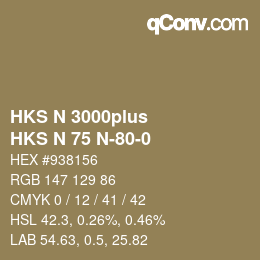 Farbcode: HKS N 3000plus - HKS N 75 N-80-0 | qconv.com