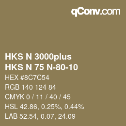 Farbcode: HKS N 3000plus - HKS N 75 N-80-10 | qconv.com